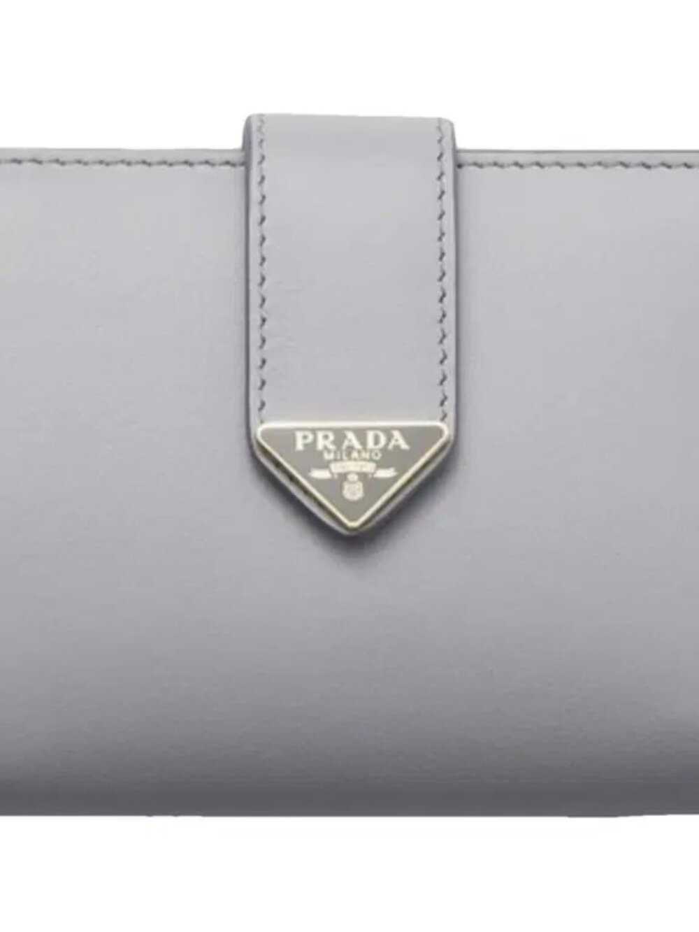 $795 PRADA City Calf Tab Bifold Wallet Leather Light Gray BNIB